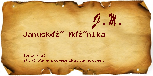 Januskó Mónika névjegykártya